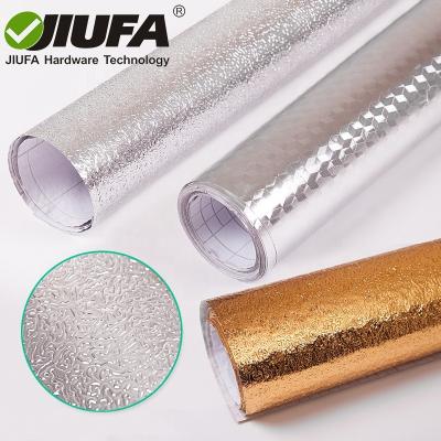 China JIUFA Easy Clean Material Fitting Household Self Adhesive Kitchen Paper Aluminum Foil Waterproof Oil Proof Sheet for sale