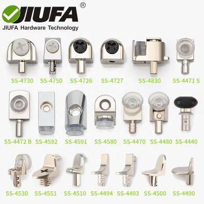 China JIUFA Furniture Various Hardware Design Support Shelf Support Shelf Connecting Glass Clip Peg Plug Holder In Zinc Alloy Furniture / Glass Panel Zinc Alloy Sucker Pin With Sucker In Several Size for sale