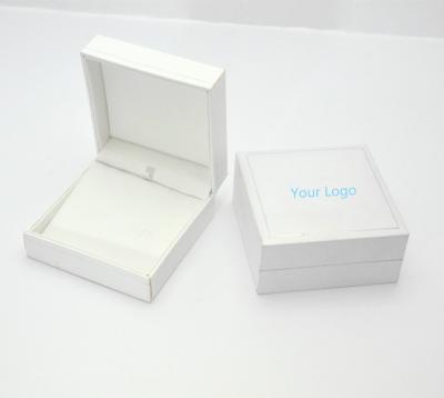 China Luxury Recycled Materials White Jewelry Box Packaging , Pendant Box With Foam Inserts For Jewelry Packaging Box for sale