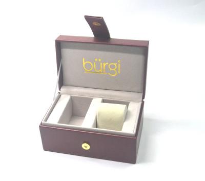 China Handmade Custom High Quality Leather Luxury Watch Packaging Gift Box PU Watch Box Design Your Own Watch Box for sale