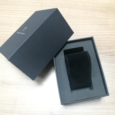 China Custom Elegant Matte Paper Black Paper Watch Box For Watch Packaging Box for sale