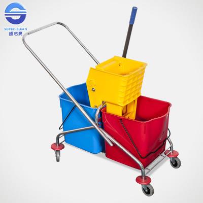 China 60L Side Press Wringer Industrial Mop Bucket with Smooth Surface for sale