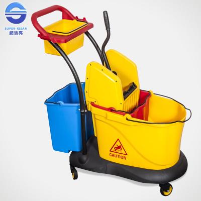 China Double Mop Bucket With Wringer for sale