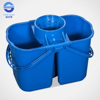 China Blue 15L Commercial Double Mop Bucket Cleaning Tools 43*24*27cm for sale