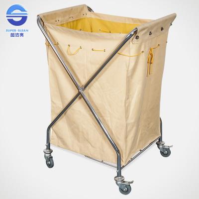 China Gelber Haushaltungs-Wäscherei-Servierwagen mit Rädern 68*59*105cm zu verkaufen