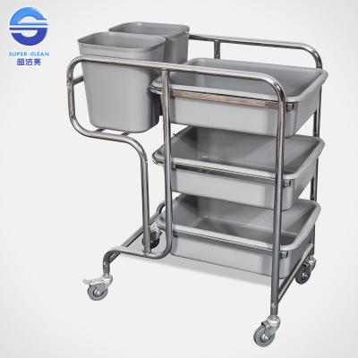 China Four Wheels Dinner Serving Trolley Cart with 3 Layers for Hotel for sale