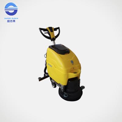 China Butterfly Handle Commercial Floor Scrubber Dryer for Workshop , Yellow for sale