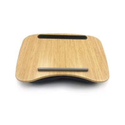 China Foldable Professional Custom Portable Cushion Dinner Lap Tray Bean Bag Chair Wooden Lapdesk Tablet Stand for sale