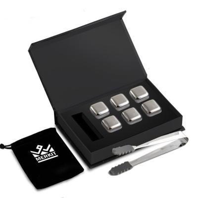 China Customized Viable Wholesale Metal Ice Cubes Gift Set Premium Whiskey Stones And Cooling Metal Ice Cube for sale