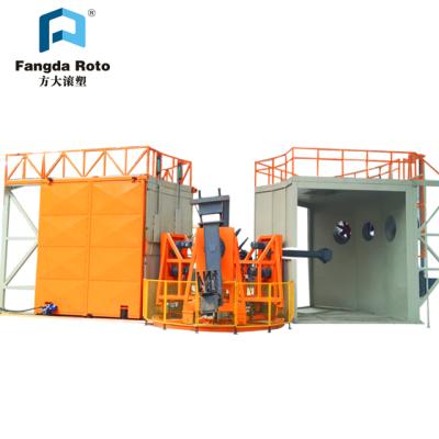 China Fangda Factory Roto Fuel Tank Small Water Tank Auto Parts Plastic Products Making Machine Carousel Rotomolding Machine for sale