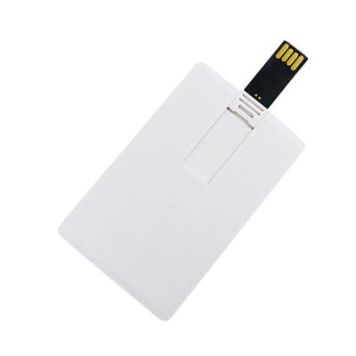 China Plastic Thin Plastic Flash Drive 2.0 4gb 8gb 16gb 32gb Credit Card Business USB Flash Drive Print Logo Both Sides USB Stick memorias for sale