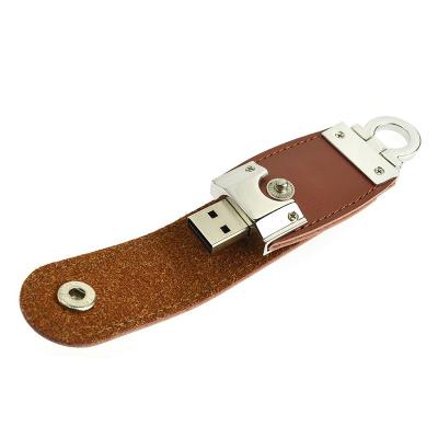 China Leather Logo Leather USB Flash Drives 64G 8GB 16GB 32GB 4GB Custom Key Chain Leather Metal Flash Drives Memory Sticks Pen Drives Gift for sale