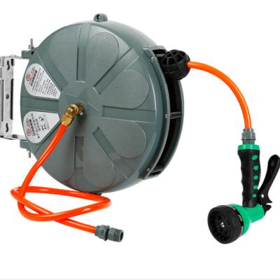 China Retractable Auto Garden Air Water Hose Reel Wall Mount Pipe 15M Portable for sale