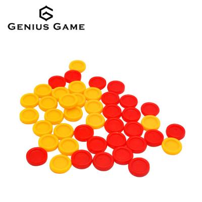 China Red And Yellow Coins 10mm Plastic Plastic Game Chips for sale