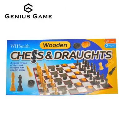 China Multi Wooden Cardboard Chess&draughts Board Game for sale