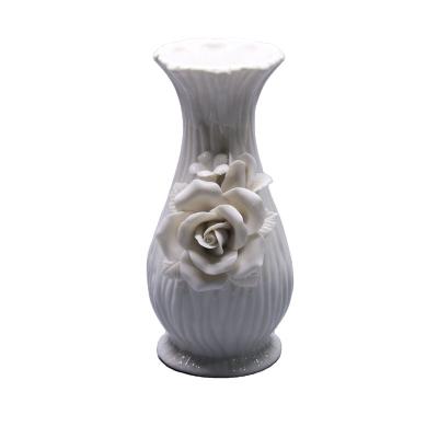 China Wholesale minimalist traditional mordern white luster porcelain floral vase for table top decoration for sale