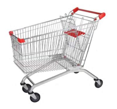 China Durable 240L Capacity Galvanized Euro Type Deployment Metals Market Cart for sale