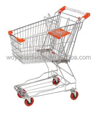 China 60L Unfolding Unfolding Asian Type Metal Shopping Trolley Trolley for sale