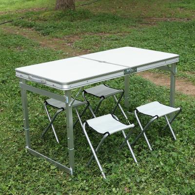 China Durable Outdoor Foldable Aluminum Picnic Table And Chairs Portable Camping Table for sale