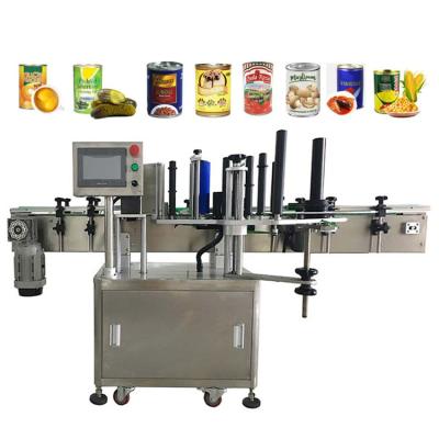 China Food Can Drink Bottles Fish Can Bottles Semi Automatic Labeling Machine For Round Bottle for sale