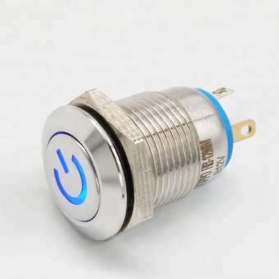 China On-Off / On () / Safe Momentary Switch 19mm SPST Metal Push Button Switch (On) Off- Push Button for sale