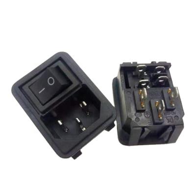 China Residential / Multi-Purpose DC power connector power adatpe3 pin ac inlet switch socket R-301SN-B12 for sale