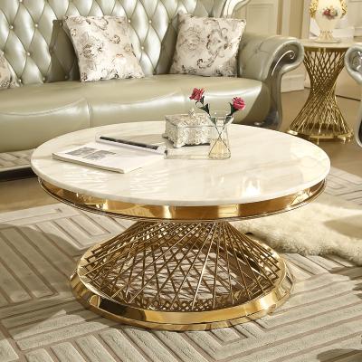 China Modern Luxury Round Marble Top Coffee Table For Dining Room for sale