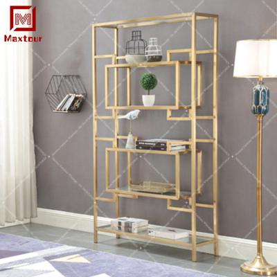 China 3 Layers Strong Metal Gold Frame Wine Glass Rack Shelf Royal Height for sale