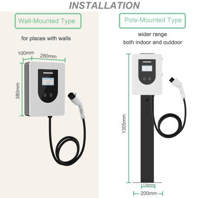 China 7kw 32a GBT Level 2 Wallbox Home Commercial Wall Mounted Vehicle Charging Station EVSE Pile Ac EV Charger For Electric Car GACB007D for sale