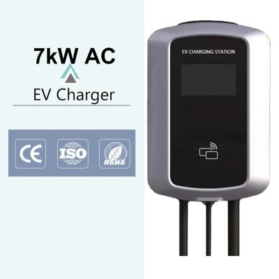 China 7kw 32a GBT Level 2 Wallbox Home Commercial Wall Mounted Vehicle Charging Station EVSE Pile Ac EV Charger For Electric Car GACB007D-MS for sale