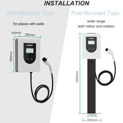 China Wholesale 11kw Type 1 Level 2 Wallbox Home Commercial Wall Mounted Vehicle Charging Station Pile Ac EV Charger For Electric Car UACB011A-Y5 for sale