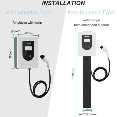 China Wholesale 11kw Type 2 Level 2 Wallbox Home Commercial Wall Mounted Vehicle Charging Station Pile Ac EV Charger For Electric Car EACB011A-Y5 for sale