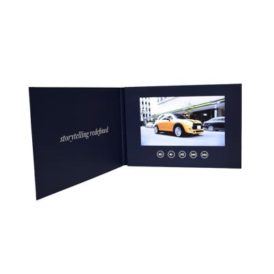 China Europe Custom 7 Inch HD IPS LCD Video Brochure With Folder Two Of Company Greeting Marketing Video Gift Card for sale