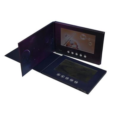 China Europe Customized Hardcover 7 Inch HD IPS Digital LCD Video Brochure or Video Greeting Gift Card for sale