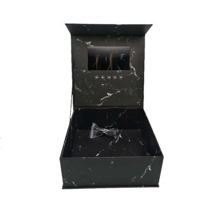 China Europe Factory Inventory Jewelry Display Digital Greeting LCD Display Black Marble IPS Video Gift Screen 7 Inch Video Card Box for sale