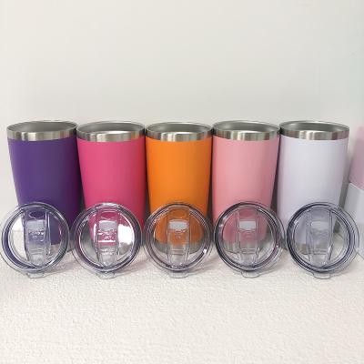 China New Fashion 20oz Viable Regular Wine Tumbler Stainless Steel Wine Glass Vacuum Insulated Beer Mugs With Lid Travel Car Mug for sale