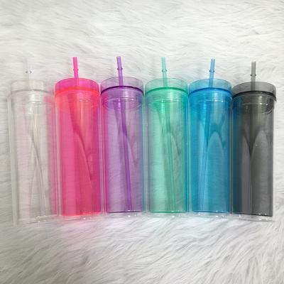 China 22oz Lean Plastic Double Wall Beer Cup Plastic Lean Tumbler Drink Bottle Coffee Mug Milk Cup With Straw For Festival Gift for sale