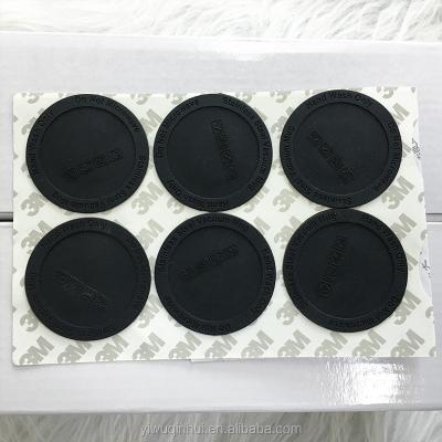 China Viable Self Adhesive Black Rubber Coaster For 20oz 30oz Tumbler Bottom Protective Sticker Skinny Round Waterproof Heat Resistant for sale