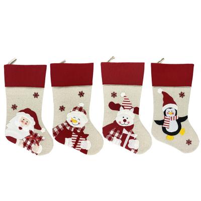 China Wholesale Eco-Friendly Merry Christmas Stocking Santa Socks Festival Present Home Decoration 4 Styles Party Ornament For Kid Gift for sale