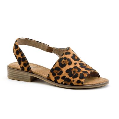 China SHOCK ABSORBING 2020 new arrivals leopard print flat sandals 2021 summer girls sandals female casual flat shoes for women and ladies for sale