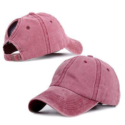 China 2020 COMMON Ponytail Baseball Cap Women Vacation Snapback Hat Washed Cotton Comfort Spring Sports Casual Hats for sale