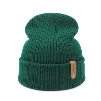 China Autumn Winter Women Men Unisex COMMON Knitted Skouilles Beanies Covers Hats Balaclava Beanies Solid Green Black White Hat for sale