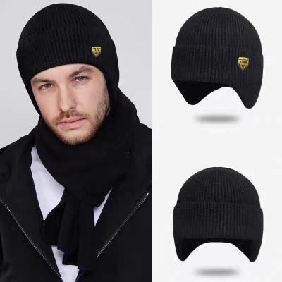 China Earflaps hood windproof hats outdoor knitted women's beanies JOINT winter hat men's earflap cap Korean warm skull cap for sale