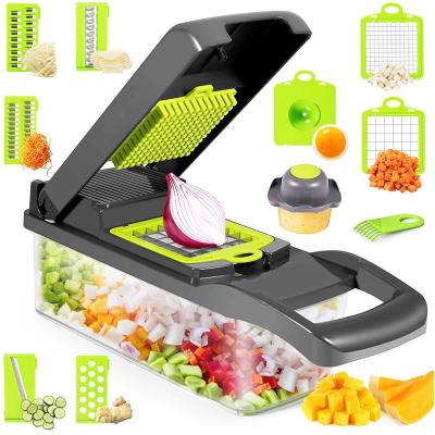 China AMZ Viable Success 12 in 1 Chopper Operated Vegetable Mandoline Slicer Fruit Vegetable Cutter Kitchen Multifunctional Tools for sale