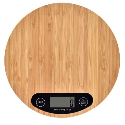 China WITH LID BKC004 Electronic Household Kitchen Scale Digital Food Fruit Vegetable Spice Baking Natural Bamboo Scales 5kg/1g for sale