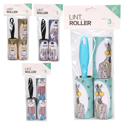 China Manual hot sale fiber sticky roller for clothes 60 sheets portable pet fiber sticky roller set with 3pcs fills factory wholesale for sale