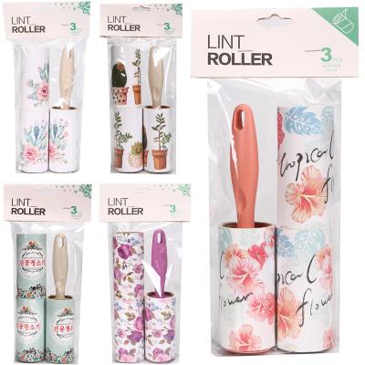 China High Quality Manual Fiber Roller For Pet Hair 3PCS Fills 180 Sheets Portable Sticky Fiber Roller Set Factory Wholesale for sale