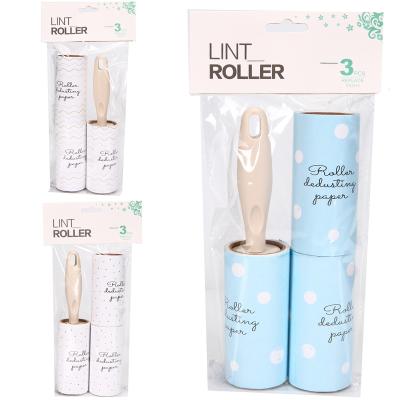 China Wholesale Manual Fiber Roller for Clothes 60 Sheets 3PCS Fills 180 Sheets Fiber Roller for Pet Hair Sticky Roller Set for sale