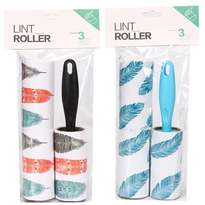 China Manual Hot Sale Fiber Sticky Roller Clothes 180 Refill Strong Dust and Paper Sticky Hair Removal Reusable Sheets for sale