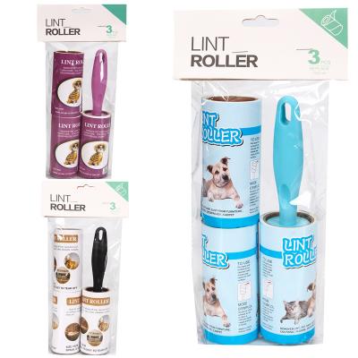 China Hot Sale Manual Fiber Rollers For Pet Hair Fiber Remover For Clothes Fiber Remover 60 High Quality Sticky Paper Sheets Per Refills for sale